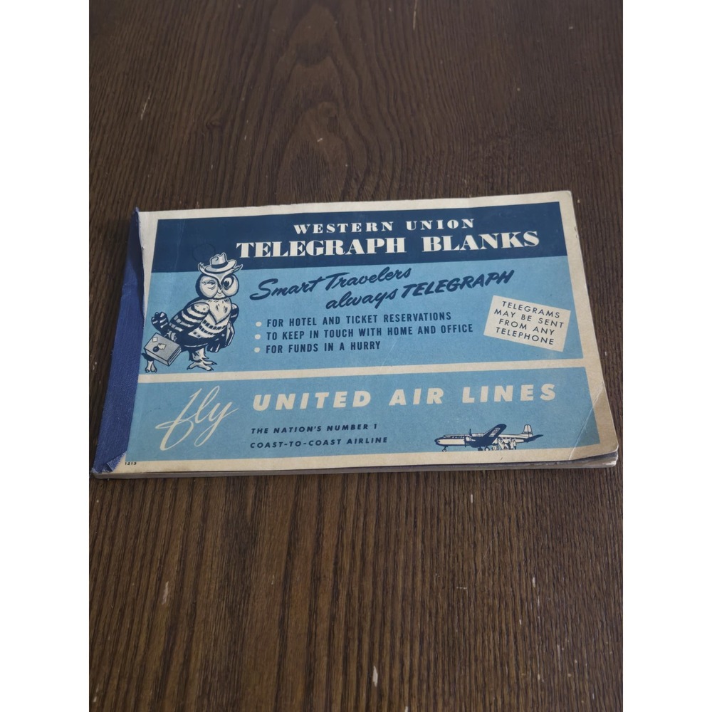 Western Union Telegram Blanks 1950 Form 1213 Partial 43 Sheets United Air Lines